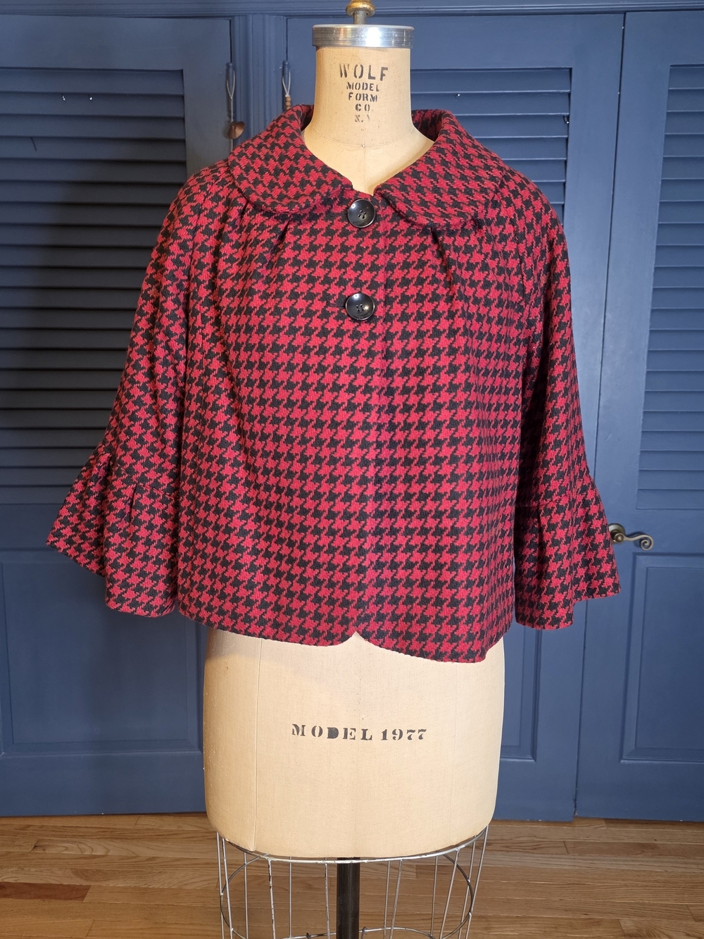 Live a Little Red and Black Houndstooth Blazer